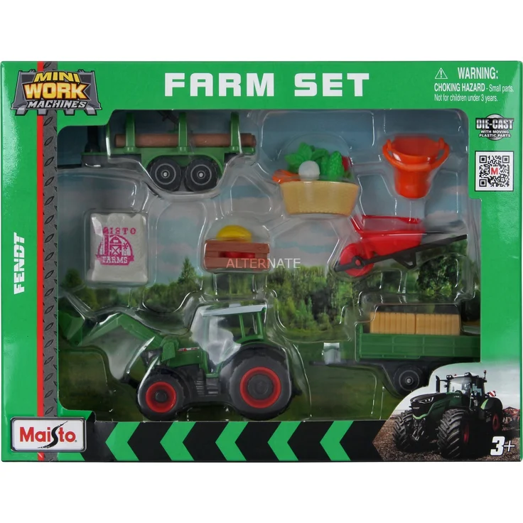 Maisto Mini Work Machines Fendt Farm Play Set Modellfahrzeug