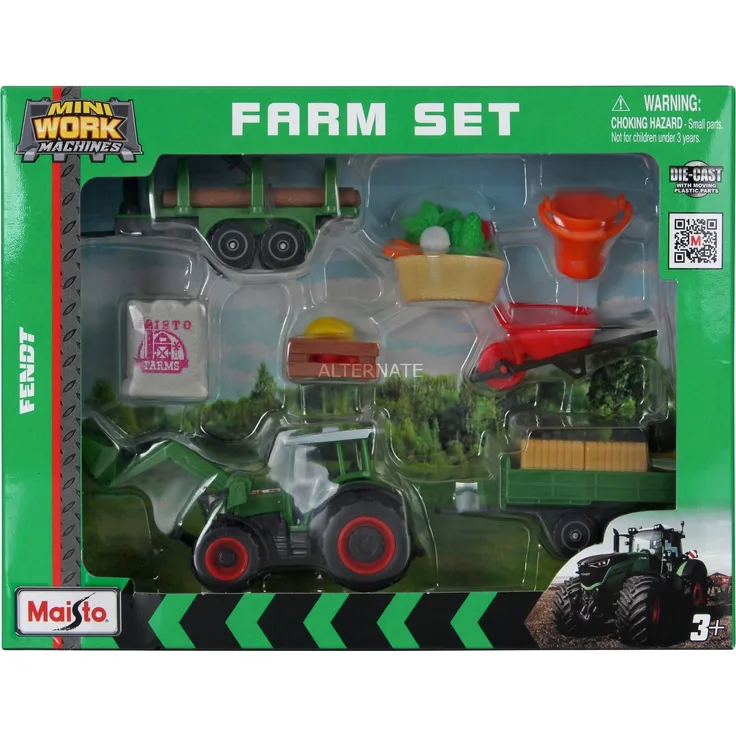 Maisto Mini Work Machines Fendt Farm Play Set Modellfahrzeug