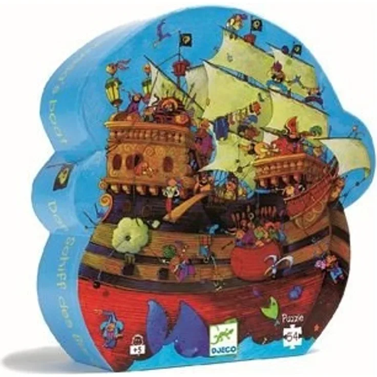 Djeco - Formenpuzzle: Barbarossas boat - 54 Teile