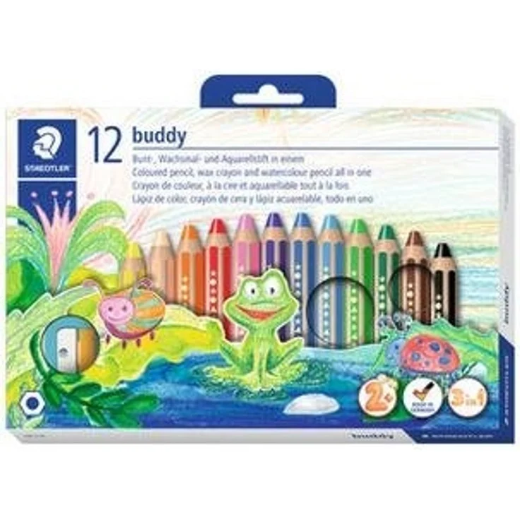 Staedtler - Hexagonal-Buntstift buddy,12er Kartonetui + Spitzer – Bild 1