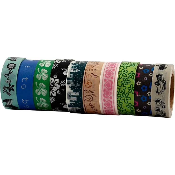 Creativ Company Washi Tape - Sortiment, B: 15 mm, 10x10 m/ 1 Pck.