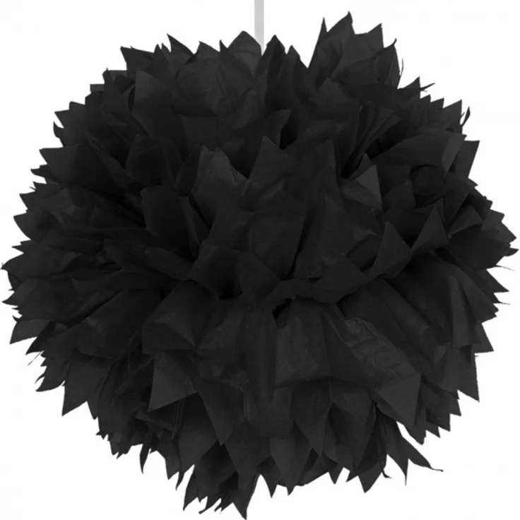 Hängedekoration Pompom Kürbis 30 cm schwarz – Bild 2