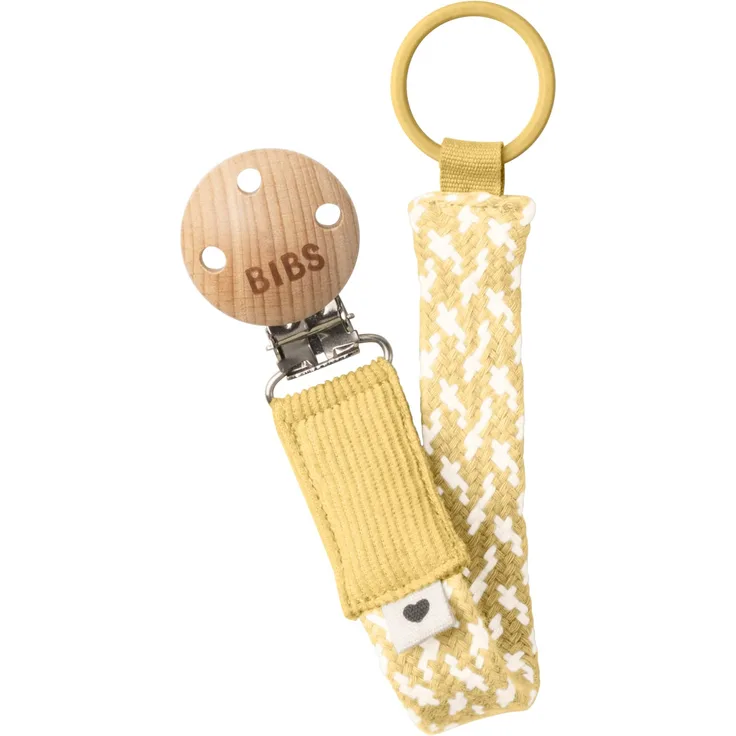 BIBS Pacifier Clip. Schnullerkette. Bio-Baumwolle. Dänisches Design. 100% Bio-Baumwolle, Einheitsgröße, Pale Butter/Ivory