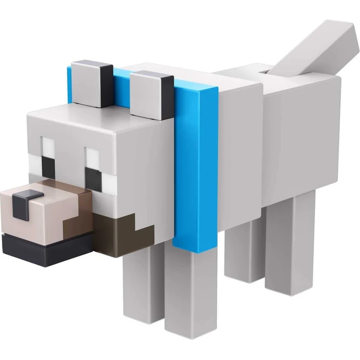 Mattel Minecraft HFC30 - Actionfigur Wolf zum Selberbauen (8 cm), 1 Portalteil und Zubehörteil, Spielzeug Geschenk zum Sammeln für Fans und Kinder ab 6 Jahren – Bild 1