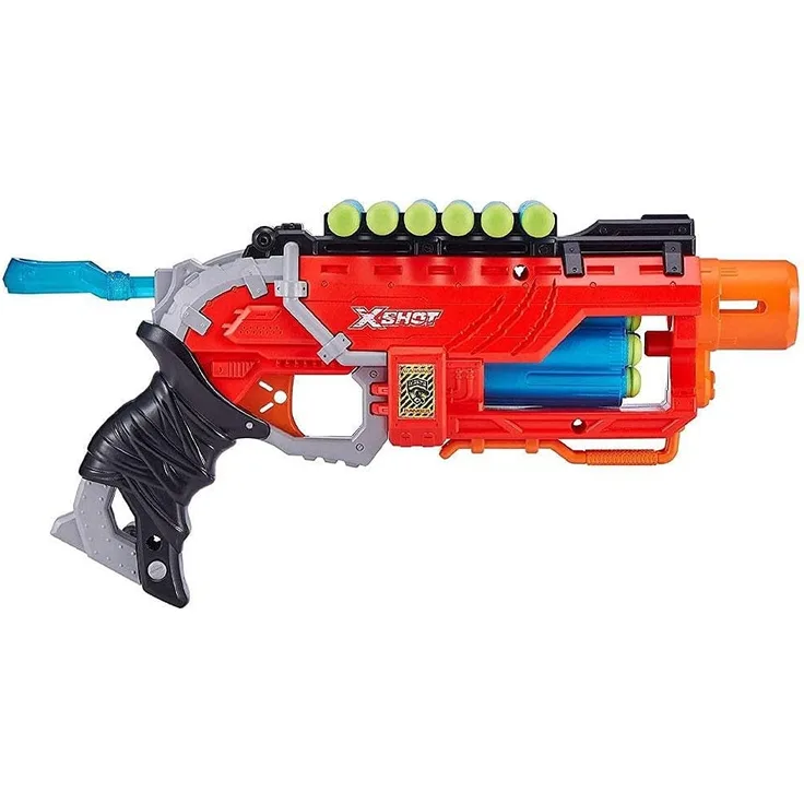 X-Shot Dino Attack Dino Striker Schaumstoffdart-Blaster (16 Darts, 4 Ziel-Eier)