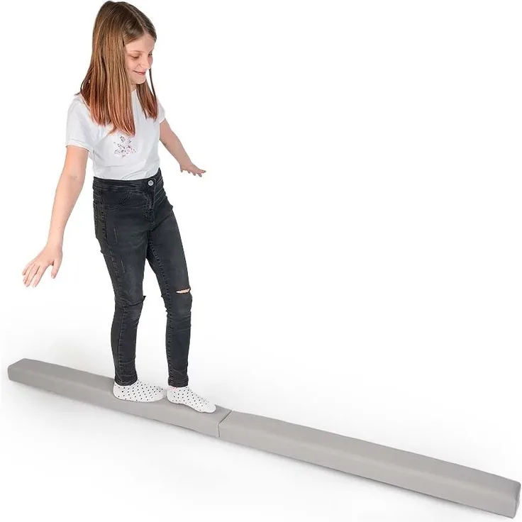 MAMOI® Faltender Schwebebalken Kinder Hellgrau (200 cm) | Turngeräte für Zuhause Anti-Rutsch Gymnastik Kinder | Schwebebalken Für Zuhause Turnen | Balken Turnen | CE | 100% ECO | Made in EU