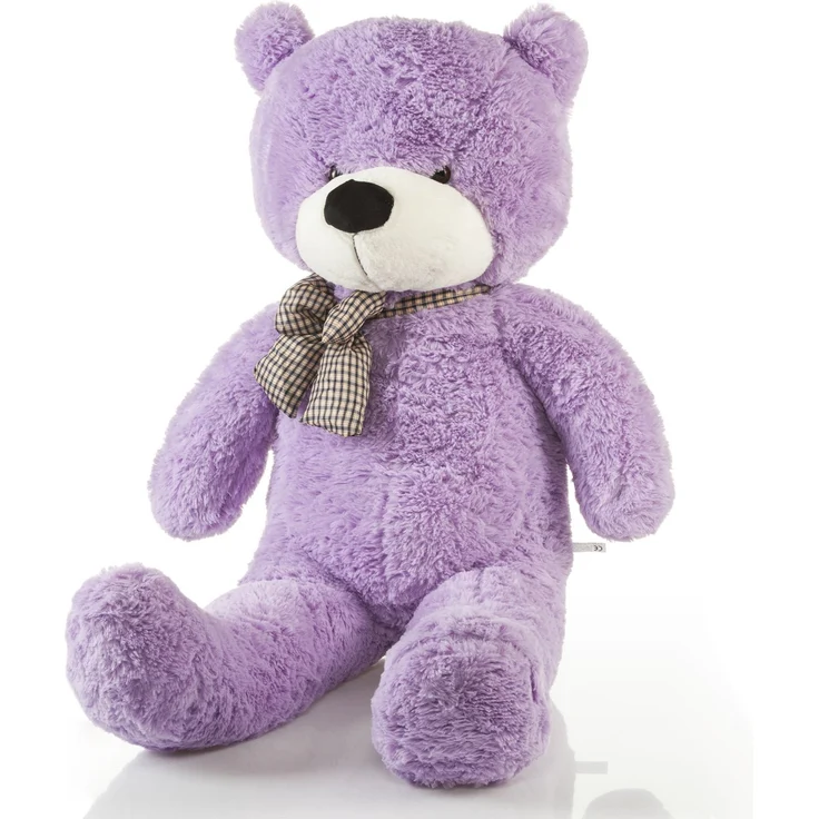 Feluna Riesen Teddybär XXL Kuschelbär 120 cm groß Plüschbär - Original Teddy Bär mit Schleife Lila – Bild 1