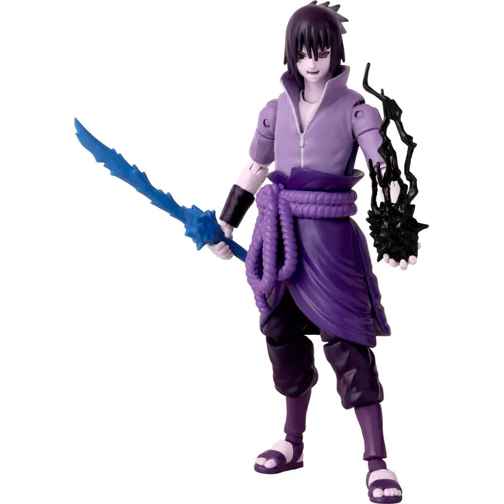 Bandai – Anime Heroes – Naruto Shippuden – Anime Heroes-Figur Sasuke 17 cm – Uchiwa Sasuke Rinnegan / Mangekyo Sharingan – 36962, Mehrfarbig