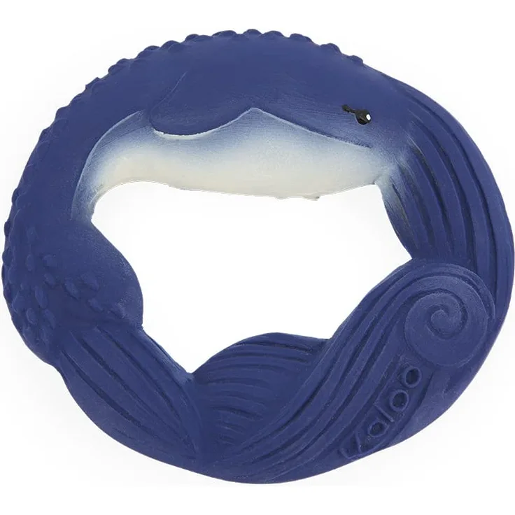 Kaloo - Petit Calme - Beißring aus Naturkautschuk - Blauwal - 10 cm - Weich und Ergonomisch - Massageeffekt - ab Geburt, K970704