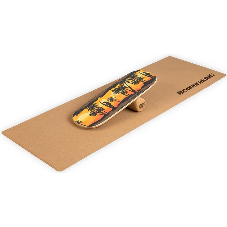 "Indoorboard Classic Balance Board + Matte + Rolle Holz / Kork"