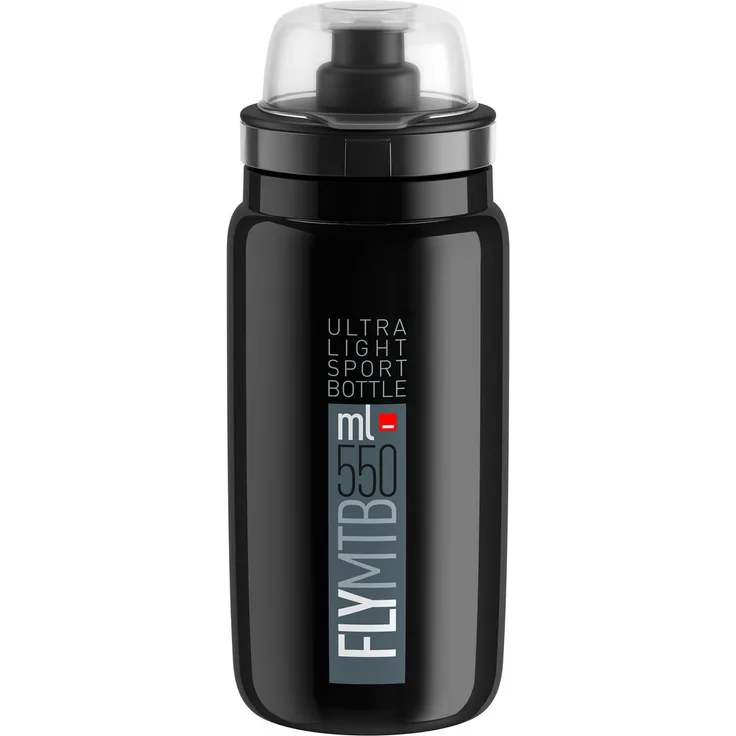Trinkflasche Elite Fly MTB 550ml, schwarz/grau