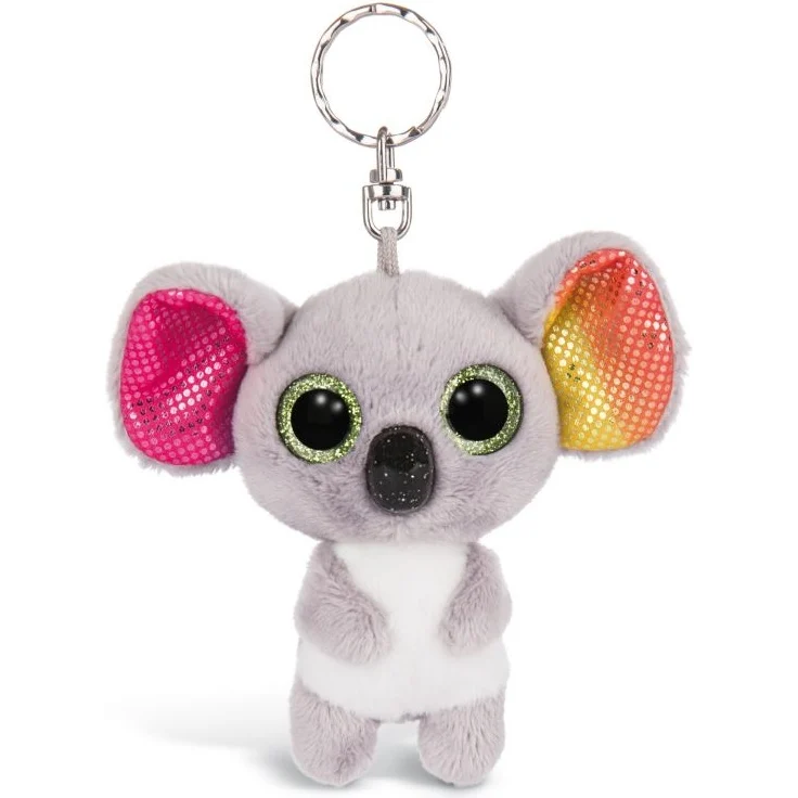Nici 46310 Glubschis Koala Miss Crayon 9cm Schlüsselanhänger, Plüschtieranhänger mit Schlüsselring, Stofftierschlüsselhalter, Graun/Bunt – Bild 1
