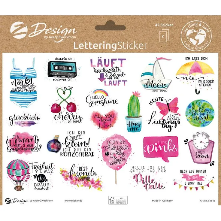 Trend Sticker A5 Lettering Sprüche 42 Aufkleber