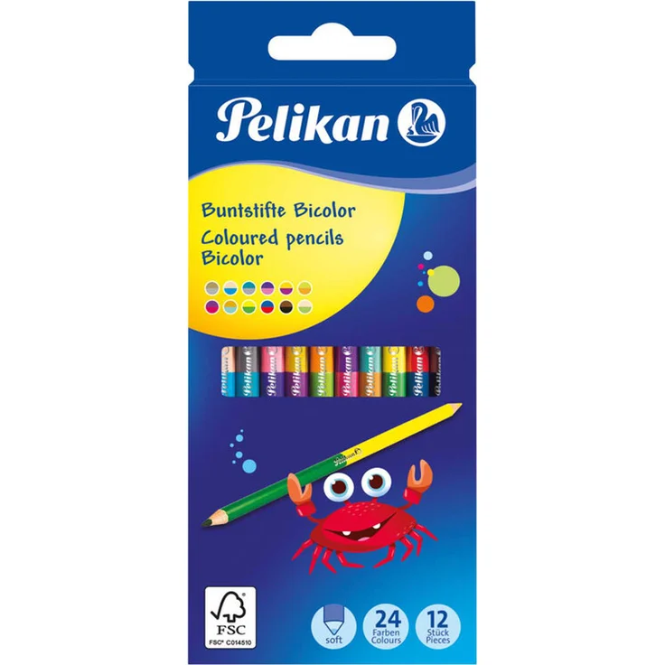 Pelikan Buntstifte Bicolor rund 12 Stück 24 Farben – Bild 2