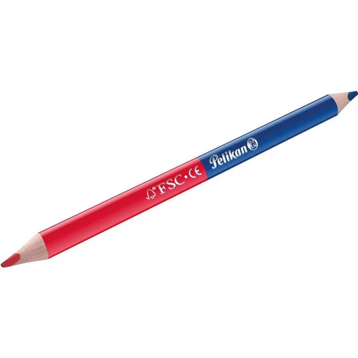 Pelikan Silbentrennstift, Buntstift Rot+Blau zum Silbentrennen, dick, dreieckig, 1 Stück