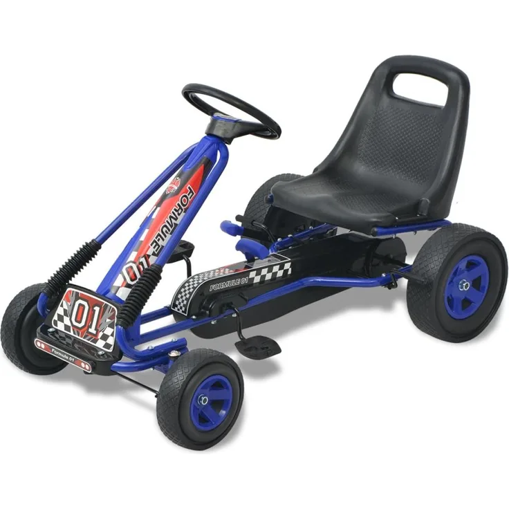 vidaXL Pedal Go-Kart mit verstellbarem Sitz Blau
