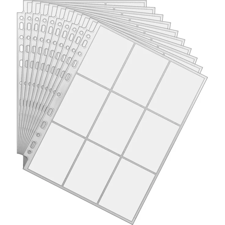 Arkero-G® 10 Seiten Premium Pro 9-Pocket Pages für Standard Sammelkarten Ordnerseiten / Sammelalbum z. B MTG Magic, Topps Match Attax