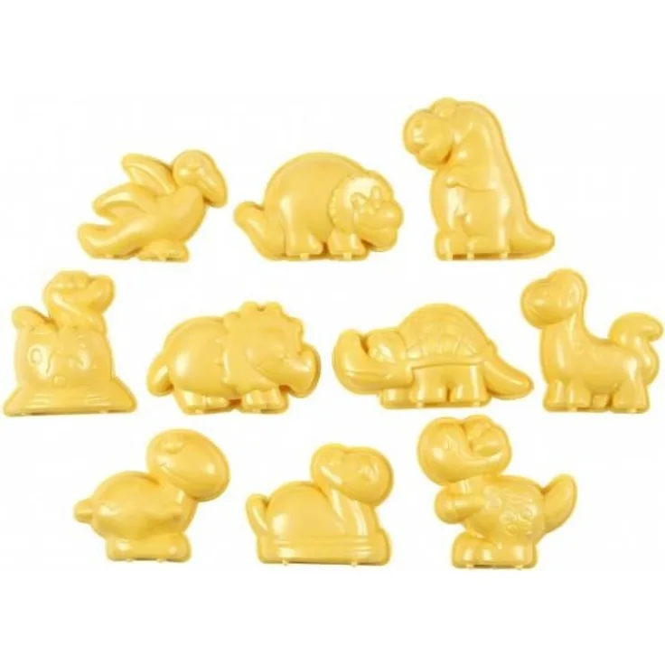 Sandformen Dino's gelb 10 Stück