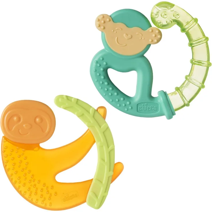 Chicco Beißring Fresh&Relax Affe oder Faultier, 4M+, gefüllt mit sterilem Wasser