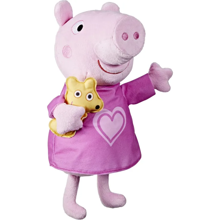 Play-Doh Peppa Pig F3777 Bear Peppa's Bedtime Schlaflieder singende Plüschpuppe mit Teddybär-Zubehör, 3 Lieder, 3 Sätze, ab 3 Jahren, Multicolor