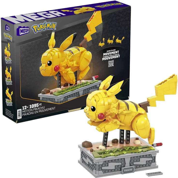 Mega Construx HGC23 - Pokémon Motion Pikachu, bewegliches Bauset, Sammler-Figur mit 1095 Teilen, Konstruktions-Spielzeug für Erwachsene und Kinder ab 12 Jahren – Bild 2