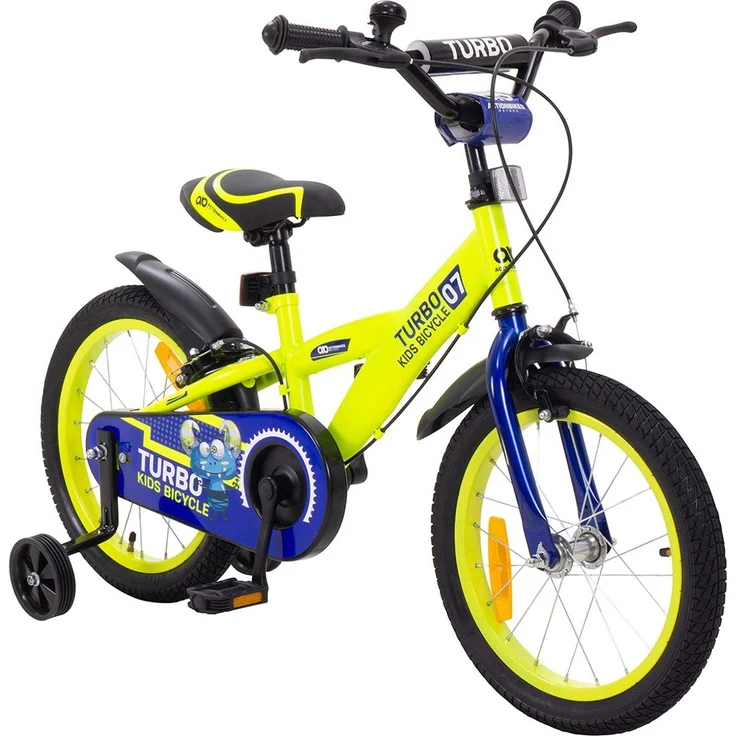 Kinderfahrrad Turbo 16 Zoll Kinder Fahrrad mit Stützrädern gelb blau ab 4 Jahre - Preisvergleich – Bild 11