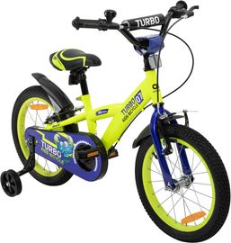 Kinderfahrrad Turbo 16 Zoll Kinder Fahrrad mit Stützrädern gelb blau ab 4 Jahre