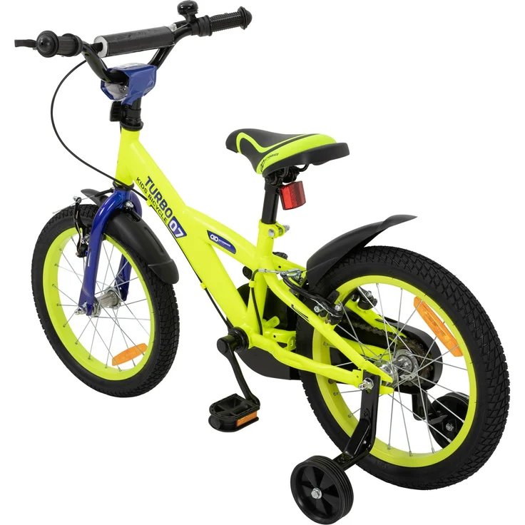 Kinderfahrrad Turbo 16 Zoll Kinder Fahrrad mit Stützrädern gelb blau ab 4 Jahre - Preisvergleich – Bild 6