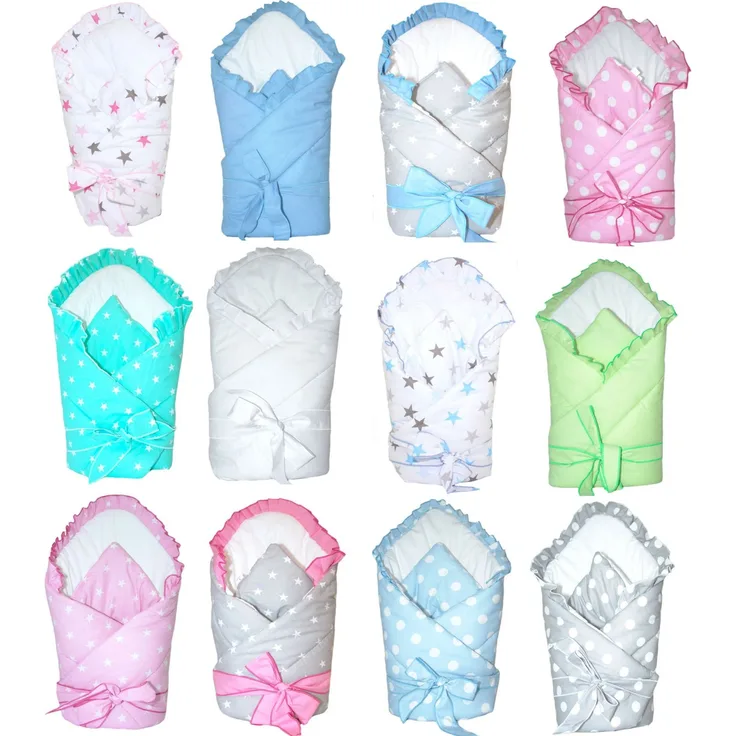 Babyhörnchen mit Rüsche Babynest, Schlafsack Steckkissen Pucktuch Einschlagdecke D10