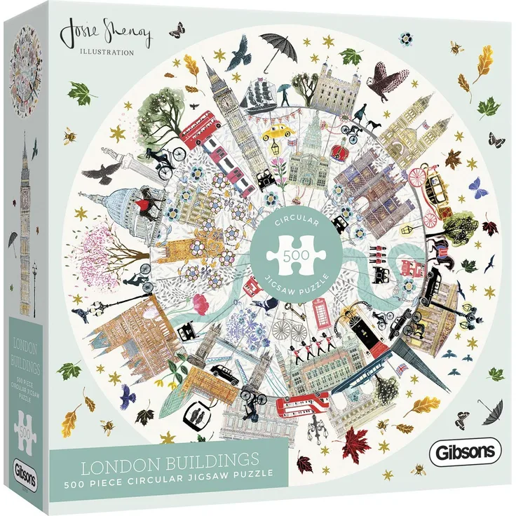 Gibsons G3700 White Logo Collection Buildings of London Puzzle 500 Teile rund