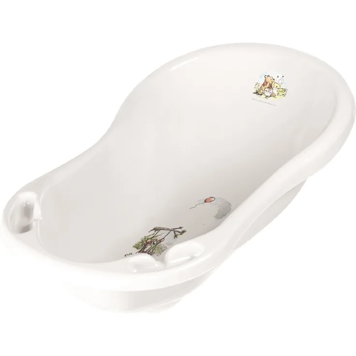 Lorelli Babybadewanne Comic 84 cm lang ergonomische Form Ablagefächer ab Geburt weiß 2
