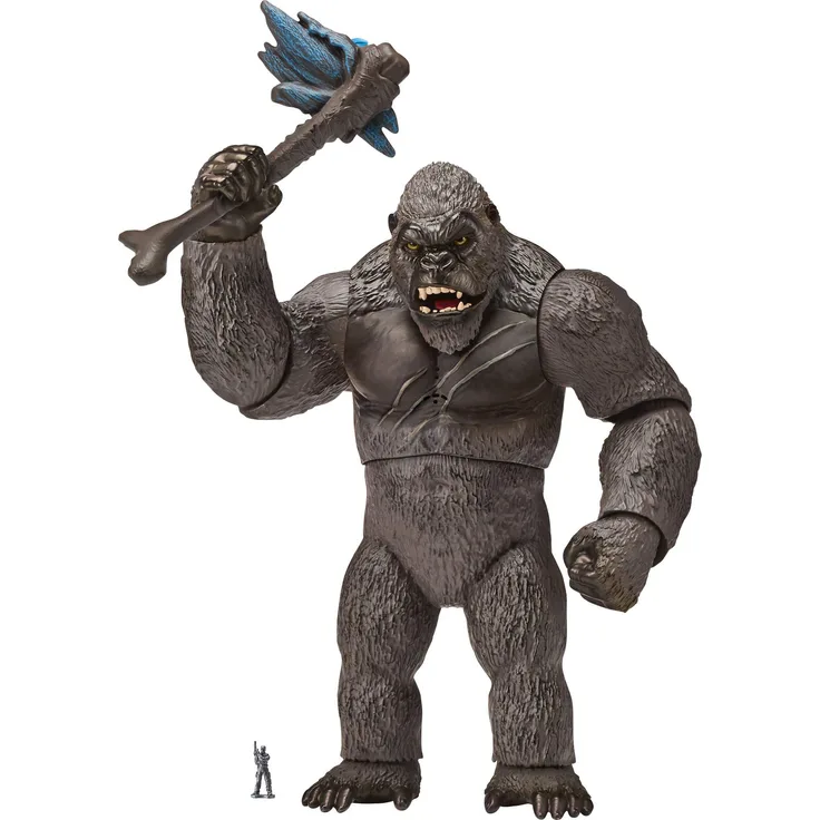 MonsterVerse MNG06100 Other License Godzilla vs Super-Deluxe-Figur-Mega Punching Kong mit Licht-& Soundeffekten, Einzelbett, Mehrfarbig, 33 cm