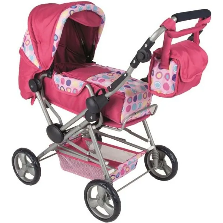 Puppenwagen Kuschel Circle/hot pink mit Tragetasche WG/HW310