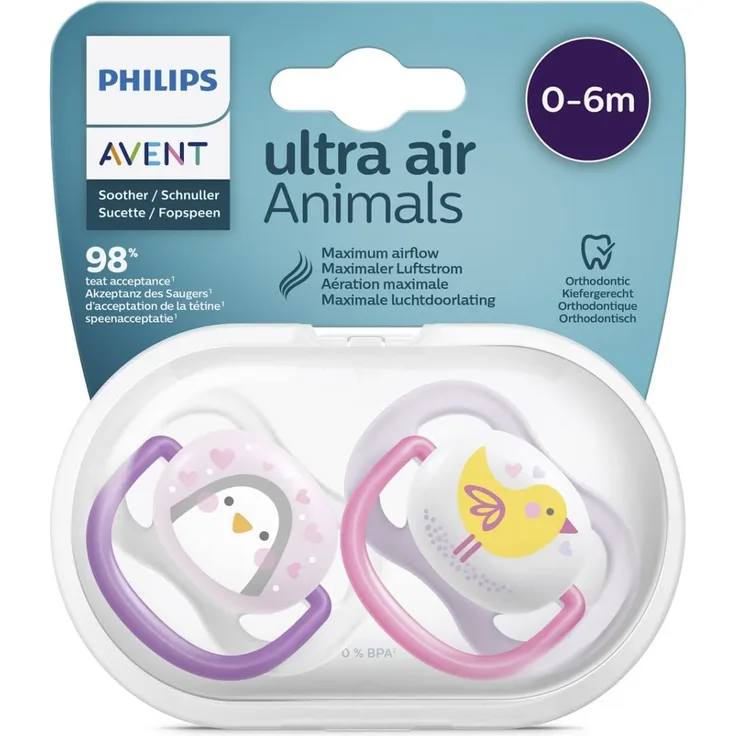 Philips Avent SCF080/06 Ultra Air Schnuller (0-6 Monate) Mädchen