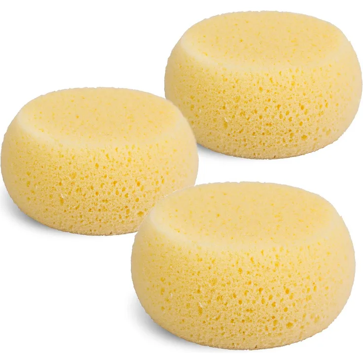 SUAVINEX 307649 Suavinex, Pack 3x Hydrophiler Babyschwamm. Sehr weich und großes Absorptionsvermögen. Langlebig, 3 Stück, gelb