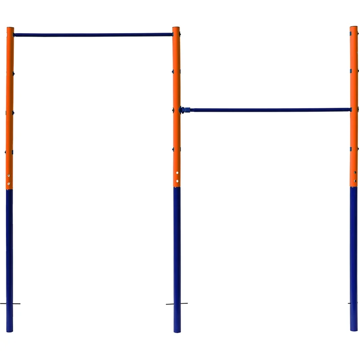 Best Sporting Turnreck Garten I Reckstange Garten Kinder und Erwachsene I Höhenverstellbare Kletterstange Outdoor in Blau-Orange I Turngeräte für Kinder für Spaß im Garten I Doppel - 241cm – Bild 1