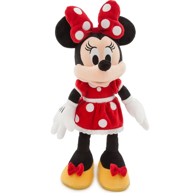 Disney Store Minnie Maus Offizielles mittelgroßes Kuscheltier für Kinder 47 cm, Kuscheltier mit Stickereien und weicher Oberfläche im typischen roten Kleid, geeignet ab 12 Monaten
