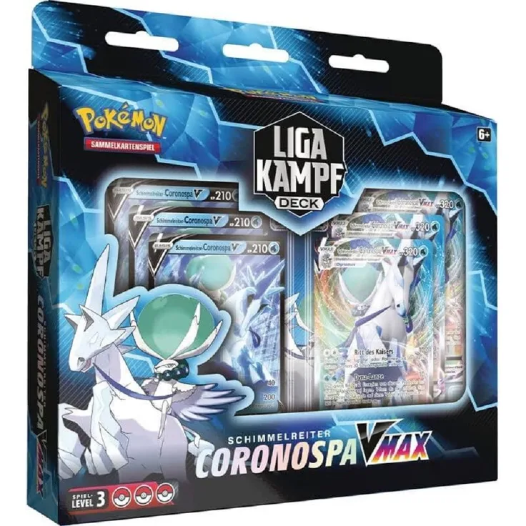 Pokémon Liga-Kampfdeck Schimmelreiter oder Rappenreiter-Coronospa-VMAX, 1 Packung, sortiert