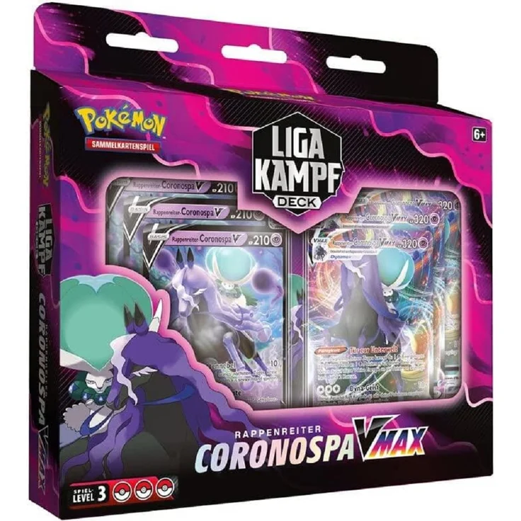 Pokémon Liga-Kampfdeck Schimmelreiter oder Rappenreiter-Coronospa-VMAX, 1 Packung, sortiert – Bild 2