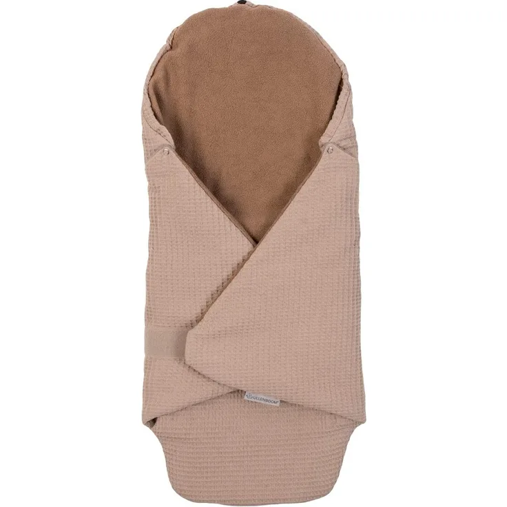 ULLENBOOM ® Einschlagdecke Babyschale, Für Winter geeignet, Sand (Made in EU) - Babydecke für Autositz (z. B. Maxi Cosi ®) oder Kinderwagen, ideale Decke für Babys