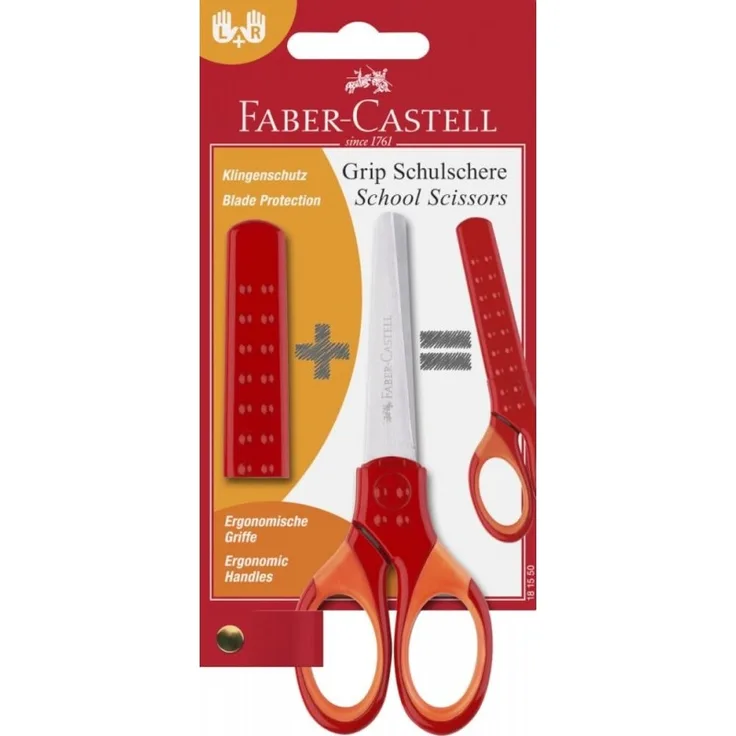 Schulschere rot R + L Faber-Castell