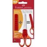 Schulschere rot R + L Faber-Castell
