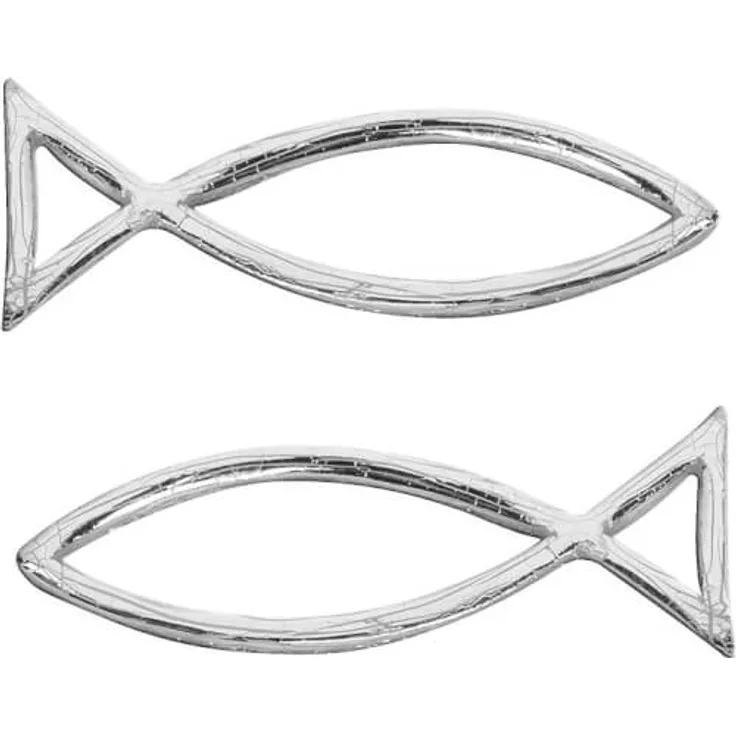 Wachsfisch 40x13mm silber 2er