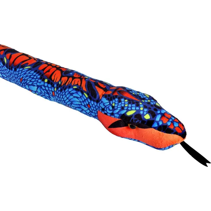 Wild Republic 23524 Plüsch Schlange blau-orange, Snakesss Kuscheltier, 137 cm, Multi