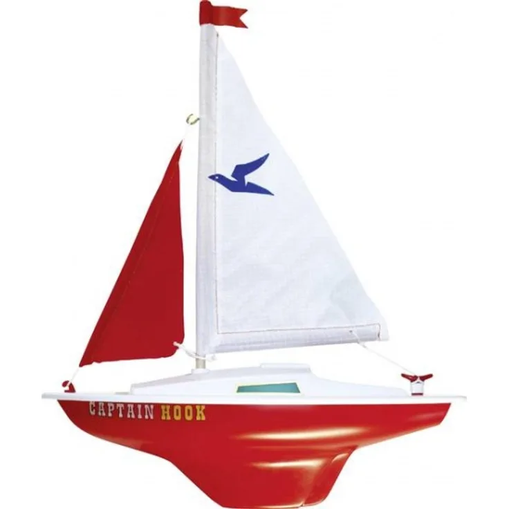 Modell Segelboot Captain Hook 24 x 31 cm weiß / rot