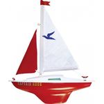 Modell Segelboot Captain Hook 24 x 31 cm weiß / rot
