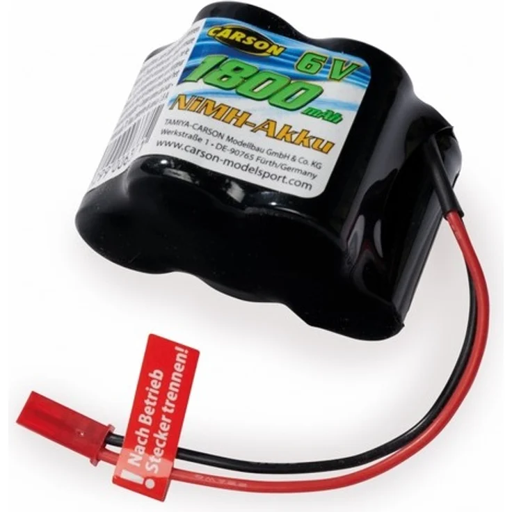 Carson 608230 6V/1800mAh NiMH Empfängerakku Hump BEC – Bild 2