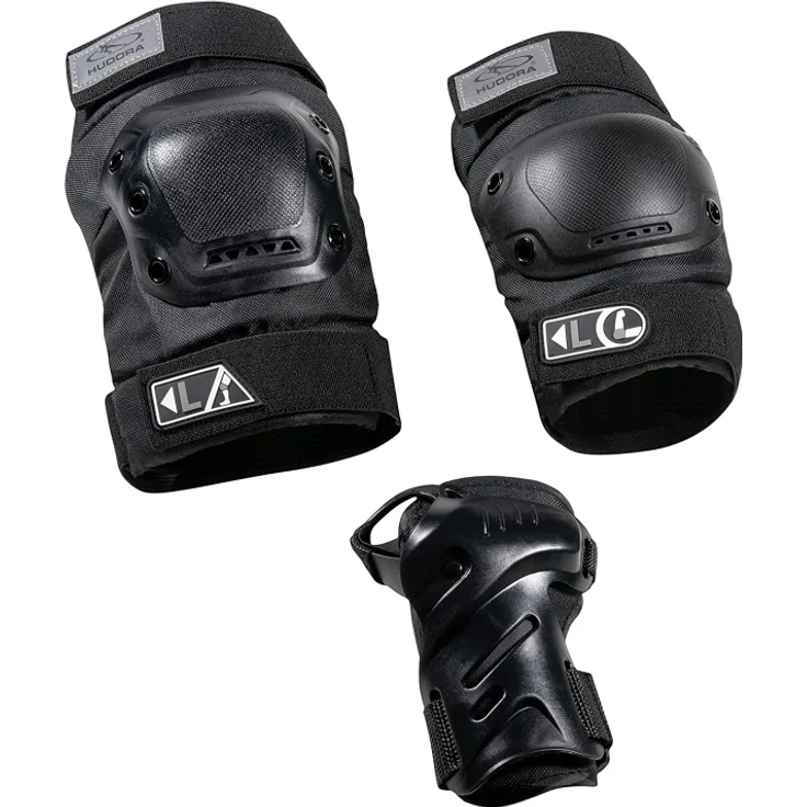 HUDORA Biomechanisches Protektoren Set (schwarz, Größe XL) – Bild 2