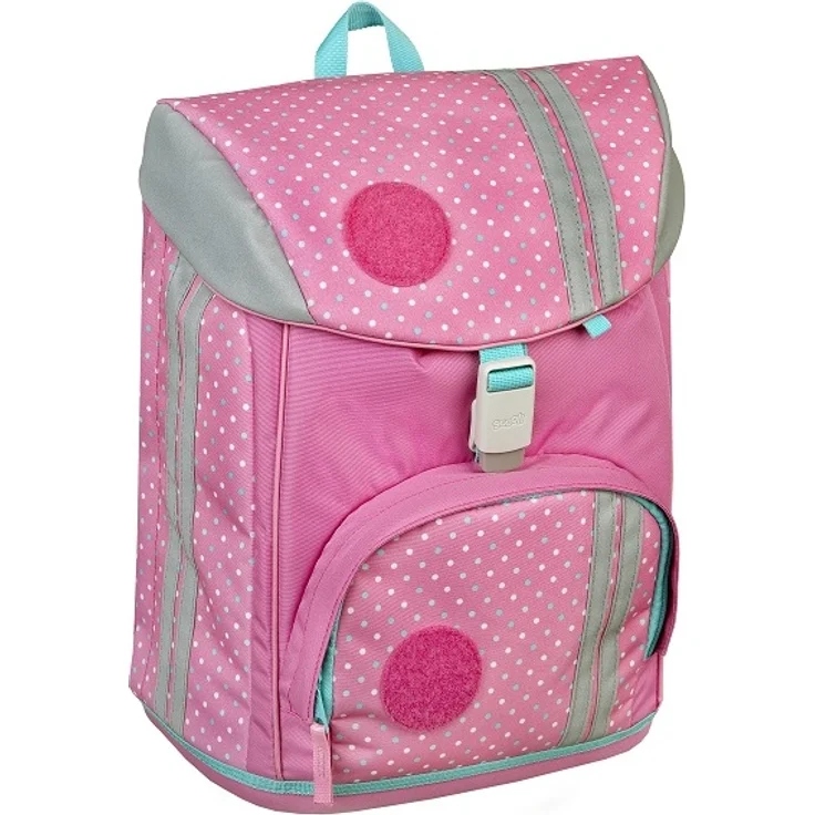 Mädchen Schulranzen Set 1. Klasse Scooli ergonomischer leichter Schulrucksack PINKY DOTS mit Motiv Klettis und Sporttasche – Bild 3