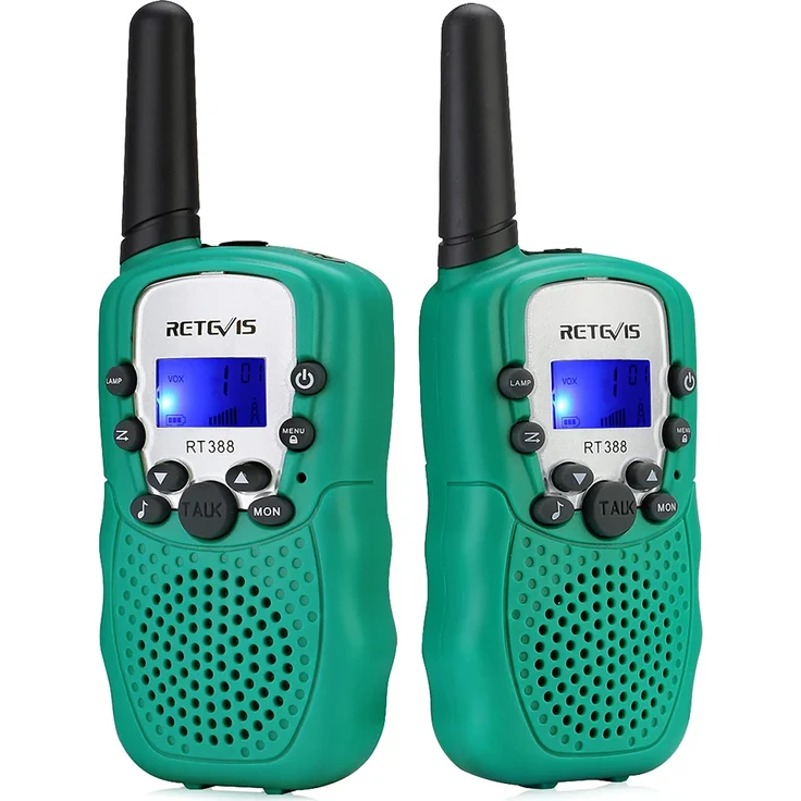 Retevis RT388 Walkie Talkies für Kinder, größere Reichweite 8 Kanäle Taschenlampe VOX, Spielzeug Geschenk ab 3-12 Funkgerät, für Camping Wandern, Garten (2er Pack, Grün) – Bild 1